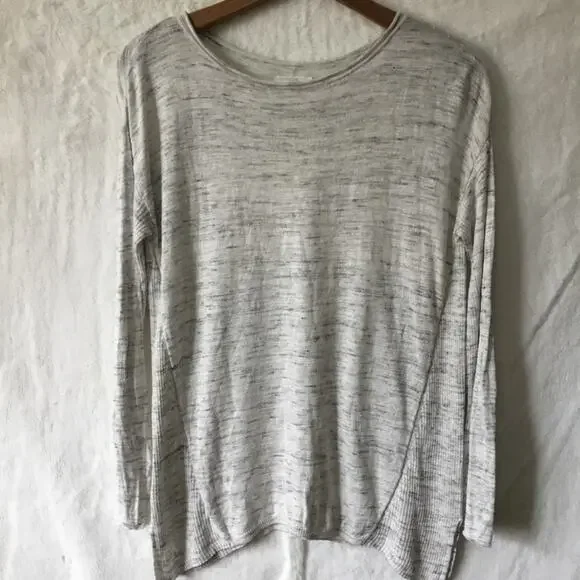 Lou & Grey Light Gray Ribside Boatneck Sweater Top - Picture 1 of 16